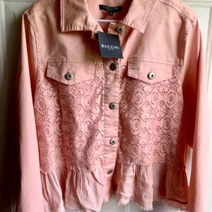 Pink Lace Baccini Jean Jacket - Size XL - NWT